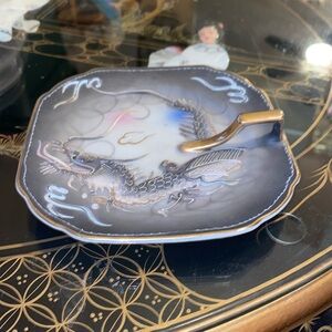 Vintage DragonWare Kutani Moriage Geisha Lithophane Small Server